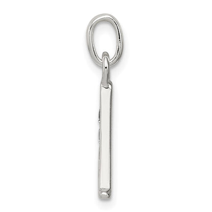 Sterling Silver White CZ Letter A Initial Pendant
