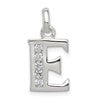 Sterling Silver White CZ Letter E Initial Pendant