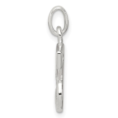 Sterling Silver White CZ Letter S Initial Pendant