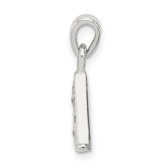 Sterling Silver CZ Letter A Initial Pendant