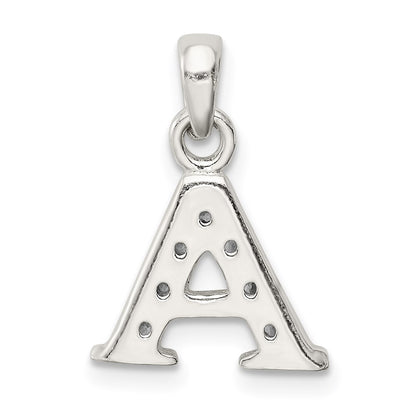Sterling Silver CZ Letter A Initial Pendant