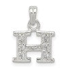 Sterling Silver CZ Letter H Initial Pendant