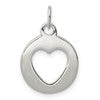 Sterling Silver Polished Circle with Punch Out Heart Charm