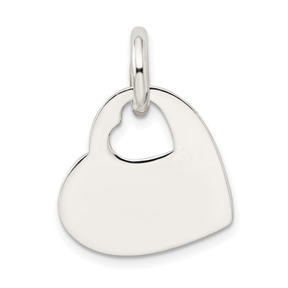 Sterling Silver Heart w/Cut Out Heart Charm