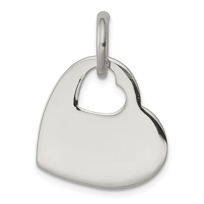 Sterling Silver Heart w/Cut Out Heart Charm