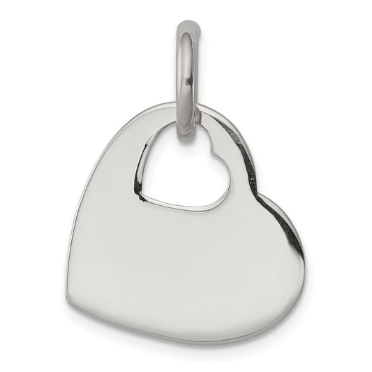 Sterling Silver Heart w/Cut Out Heart Charm