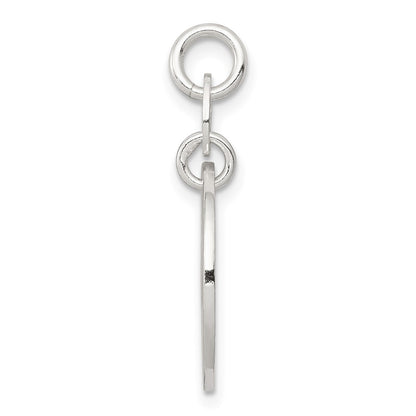 Sterling Silver Polished Circle Mom Charm