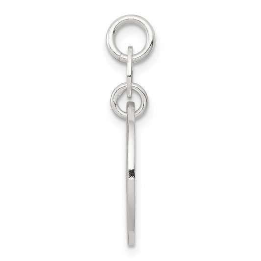 Sterling Silver Polished Circle Mom Charm