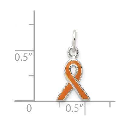 Sterling Silver Orange Enameled Awareness Charm