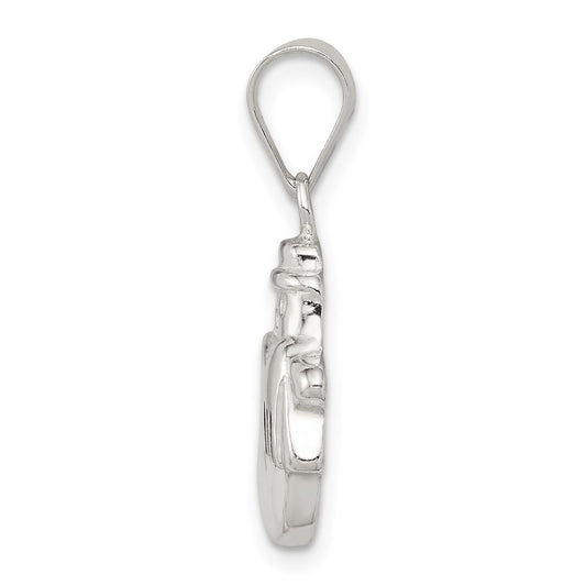 Sterling Silver Enameled Snowman Charm
