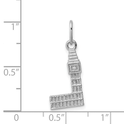 Sterling Silver Rhodium-plated Big Ben Charm