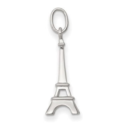 Sterling Silver Rhodium-plated Eiffel Tower Charm