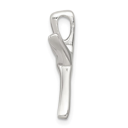 Sterling Silver Rhodium-plated Polished Sea Star Chain Slide