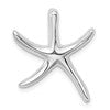 Sterling Silver Rhodium-plated Polished Sea Star Chain Slide