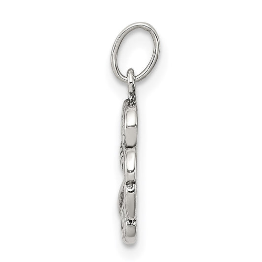 Sterling Silver Antiqued 4-Leaf Clover Charm
