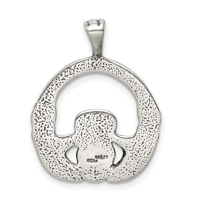 Sterling Silver Antiqued Claddagh Pendant