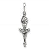 Sterling Silver Antiqued Ballerina Pendant