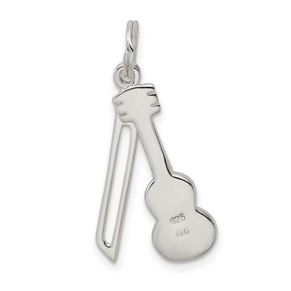 Sterling Silver Polished Violin & Bow Charm