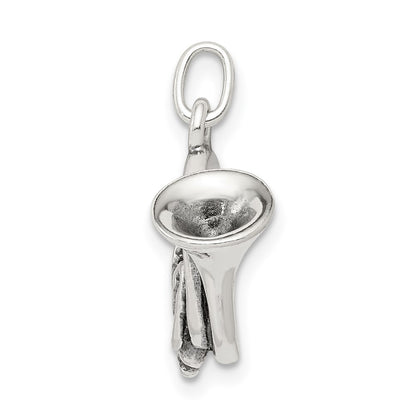 Sterling Silver Antiqued French Horn Charm