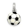 Sterling Silver Black & White Enameled Soccer Ball Charm
