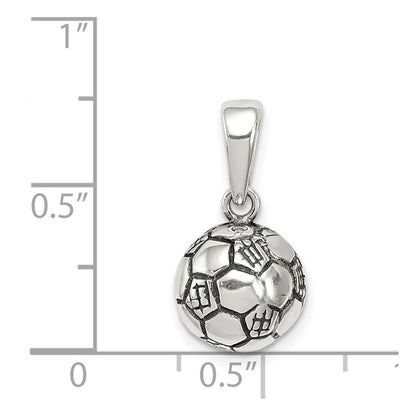 Sterling Silver Antiqued Soccer Ball Pendant