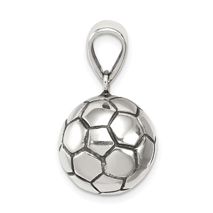 Sterling Silver Antiqued Soccer Ball Pendant
