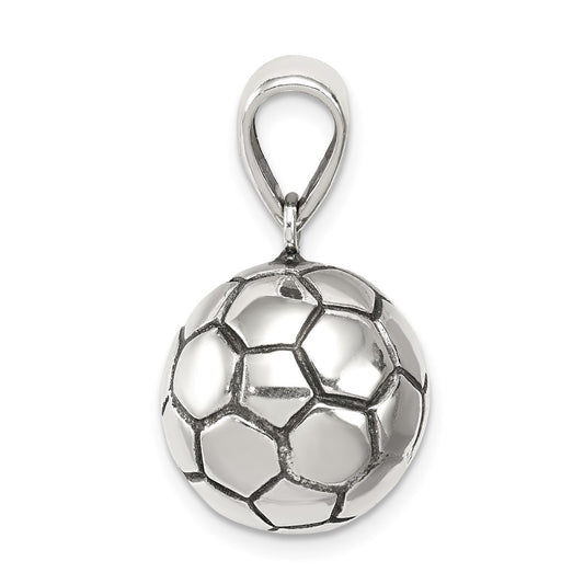 Sterling Silver Antiqued Soccer Ball Pendant