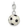 Sterling Silver Enameled Soccer Ball Charm