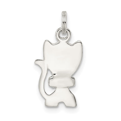 Sterling Silver Enameled Cat Charm