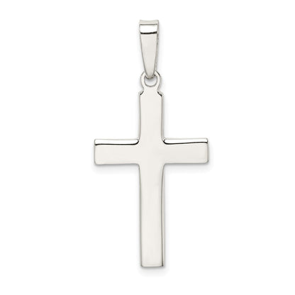 Sterling Silver Polished and Matte Finish Cross Pendant