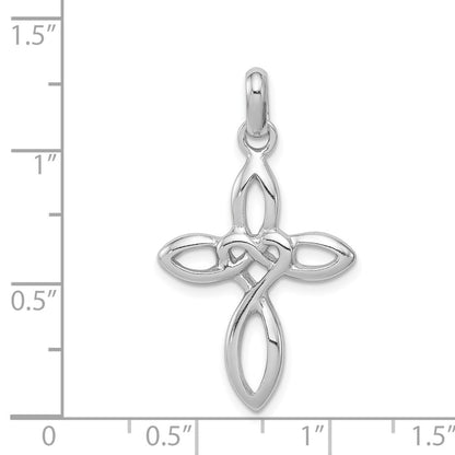 Sterling Silver Rhodium Plated Cross Pendant