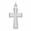 Sterling Silver Platinum-plated Polished and Satin Cross Pendant