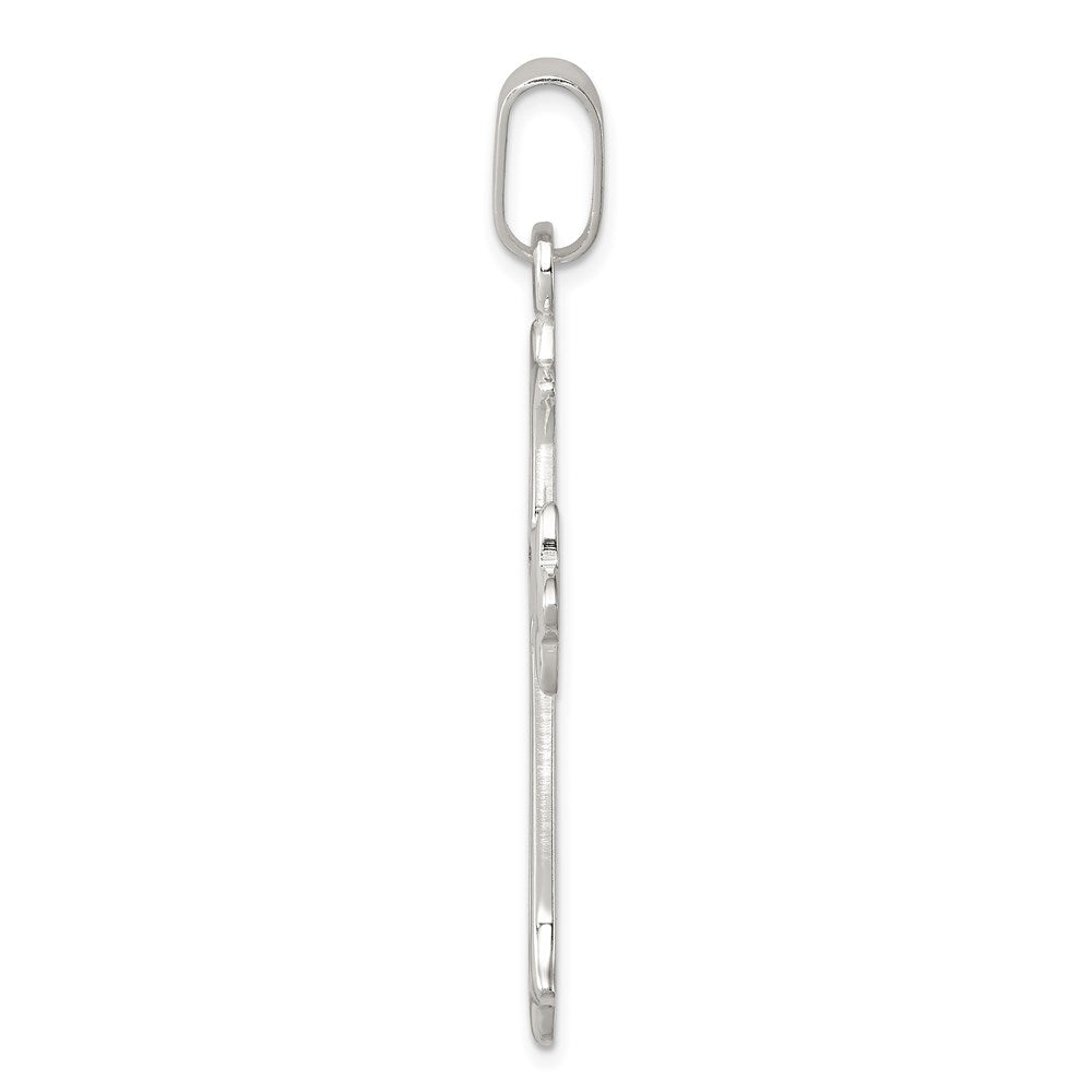 Sterling Silver Polished and Textured Cross Pendant