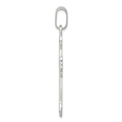Sterling Silver Polished and Textured Cross Pendant