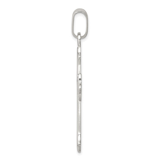 Sterling Silver Polished and Textured Cross Pendant