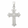 Sterling Silver Polished and Textured Cross Pendant