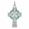 Sterling Silver Platinum-plated Polished Epoxy Irish Cross Pendant
