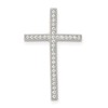 Sterling Silver Rhodium-plated Micro Pave Cross Pendant