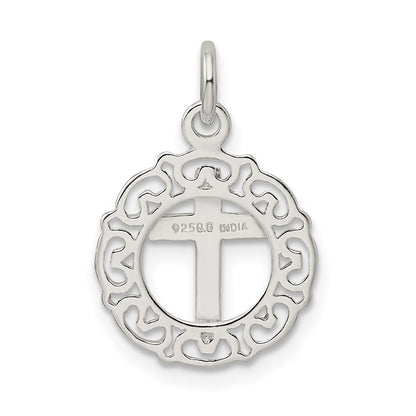 Sterling Silver Circle & Cross Pendant