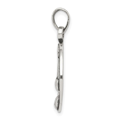 Sterling Silver Polished Antique Finish Libra Horoscope Zodiac Pendant