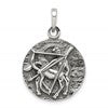 Sterling Silver Polished Antique Finish Sagittarius Horoscope Zodiac Pendan