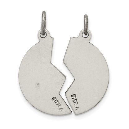 Sterling Silver Satin Antiqued 2-Piece Mizpah Pendant