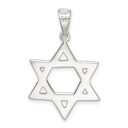 Sterling Silver Polished Star of David Pendant