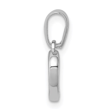 Sterling Silver Rhodium Plated Open Heart Pendant