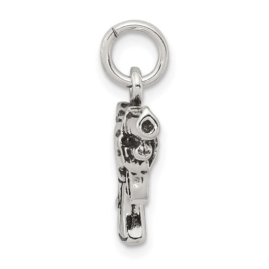 Sterling Silver Antiqued Pistol Charm