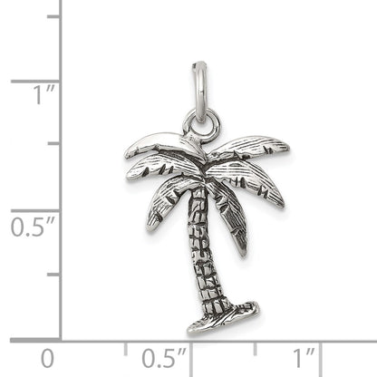 Sterling Silver Antiqued Palm Tree Charm