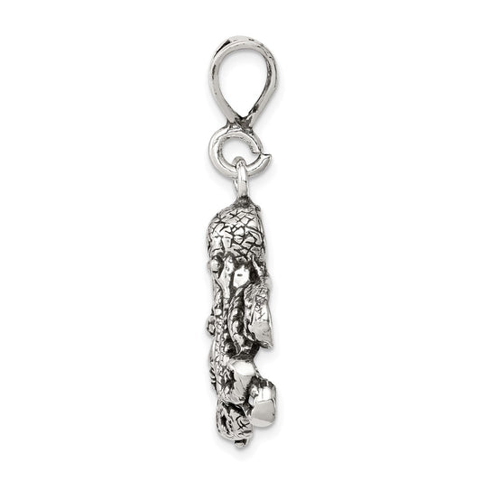 Sterling Silver Antiqued Octopus Charm