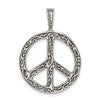 Sterling Silver Antiqued Peace Sign Charm