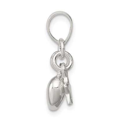 Sterling Silver Heart and Star Pendant