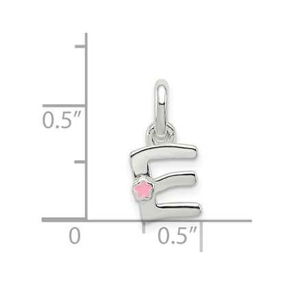 Sterling Silver Letter E with Enamel Pendant